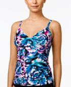 Calvin Klein Atlantis Wild Blooms Print Twist-top Tankini With Tummy Control Women's Swimsuit