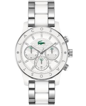 Lacoste Watch, Women's Chronograph Charlotte White Tr90 Material And Stainless Steel Bracelet 40mm 2000803