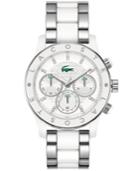 Lacoste Watch, Women's Chronograph Charlotte White Tr90 Material And Stainless Steel Bracelet 40mm 2000803