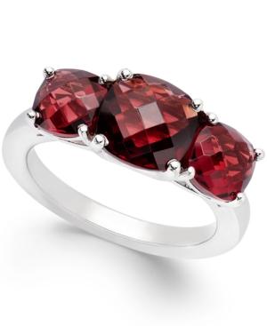 Garnet Three-stone Ring In Sterling Silver (4 Ct. T.w.)