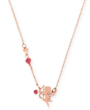 Betsey Johnson Rose Gold-tone Cupid Pendant Necklace