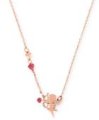 Betsey Johnson Rose Gold-tone Cupid Pendant Necklace