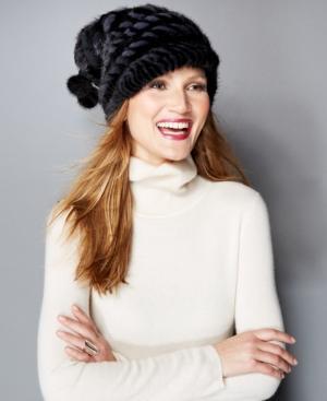 The Fur Vault Knitted Mink & Rabbit Fur Slouchy Beanie