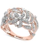 Effy Diamond Pave Floral-inspired Statement Ring (5/8 Ct. T.w.) In 14k Rose Gold