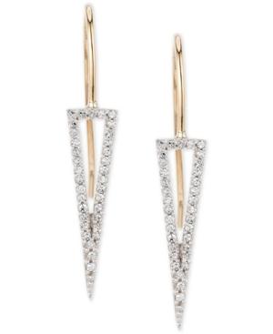 Elsie May Diamond Tall Open Triangle Drop Earrings (1/5 Ct. T.w.) In 14k Gold & Sterling Silver