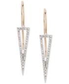 Elsie May Diamond Tall Open Triangle Drop Earrings (1/5 Ct. T.w.) In 14k Gold & Sterling Silver