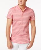 Armani Exchange Men's Collarless Striped Shirt