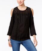 Style & Co Cold-shoulder Peasant Top, Only At Macy's