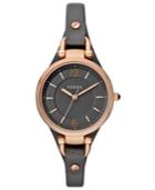 Fossil Watch, Women's Georgia Ash Gray Leather Strap 32mm Es3077