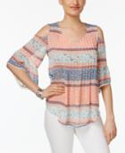 Style & Co Cold-shoulder Printed Top, Only At Macy's