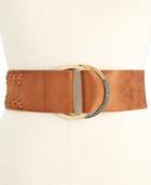 Inc International Concepts Faux Suede Whipstitch Pull-through Stretch Belt, Only At Macy's