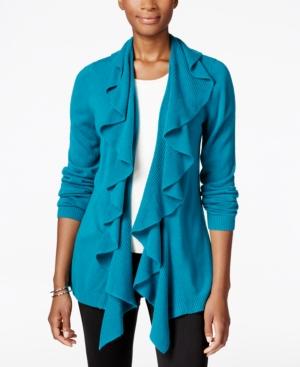 Karen Scott Ruffled Cardigan, Only At Macy's
