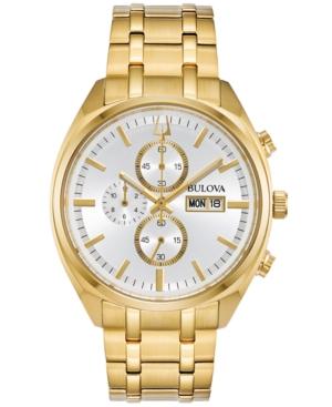 Bulova Men's Chronograph Classic Surveyor Gold-tone Stainless Steel Bracelet Watch 42mm