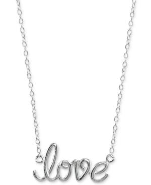 Giani Bernini Love Script Pendant Necklace In Sterling Silver, Only At Macy's