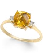 Citrine (1-1/2 Ct. T.w.) And Diamond Accent Ring In 14k Gold