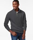 Tommy Hilfiger Big And Tall French Rib Quarter-zip Mock-collar Sweater