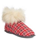Cuddl Duds Abstract Grid Faux-fur-trim Booties