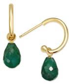 Emerald Briolette Hoop Earrings (2-9/10 Ct. T.w.) In 14k Gold