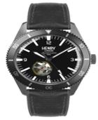 Henry London Sports Automatic Gun Metal Case Black Automatic Dial Black Silicone Strap