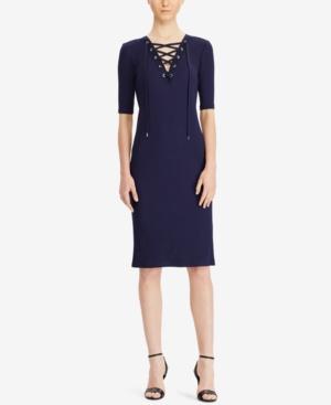 Polo Ralph Lauren Ribbed Lace-up Dress