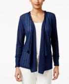 Style & Co Petite Drape-front Cozy Knit Cardigan, Only At Macy's