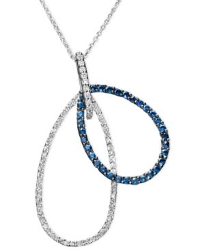 Gemma By Effy Sapphire (3/4 Ct. T.w.) And Diamond (1/3 Ct. T.w) Double Drop In 14k White Gold, Created For Macy's