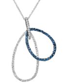 Gemma By Effy Sapphire (3/4 Ct. T.w.) And Diamond (1/3 Ct. T.w) Double Drop In 14k White Gold, Created For Macy's