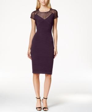 Calvin Klein Petite Cap-sleeve Banded Sheath Dress