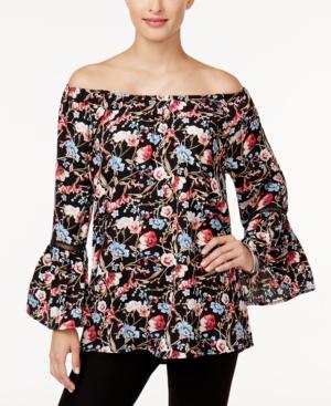 Olivia & Grace Printed Convertible Off-the-shoulder Top, Created For Macy's