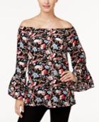 Olivia & Grace Printed Convertible Off-the-shoulder Top, Created For Macy's