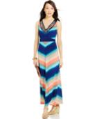 Ny Collection Petite Sleeveless Printed Maxi Dress