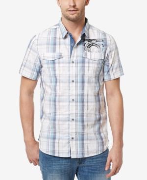 Buffalo David Bitton Men's Sakunah Plaid Graphic-print Logo Shirt