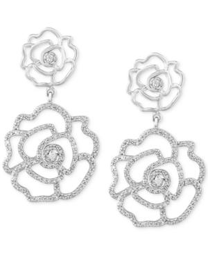 Pave Classica By Effy Diamond Rose Earrings (1-1/10 Ct. T.w.) In 14k White Gold