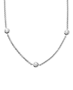 Arabella Sterling Silver Necklace, White Round-cut Swarovski Zirconia 7-station Necklace (3-1/6 Ct. T.w.)