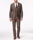 Kenneth Cole Reaction Men's Brown Tic Vested Slim-fit Suit