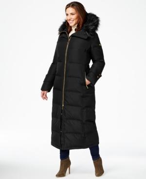 Calvin Klein Plus Size Faux-fur-trim Quilted Maxi Coat