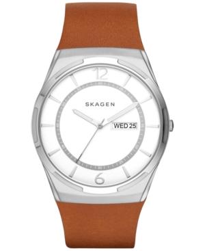 Skagen Men's Melbye Light Brown Leather Strap Watch 40mm Skw6304