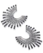 I.n.c. Silver-tone Ombre Crystal Bypass Earrings, Created For Macy's
