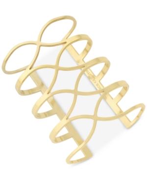 Vince Camuto Gold-tone Crisscross Long Cuff Bracelet