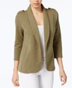 Maison Jules Linen Knit Military Jacket, Created For Macy's