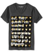 Guess Men's Metallic-print Cotton V-neck T-shirt