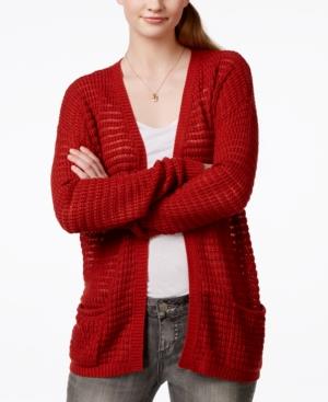 Hippie Rose Juniors' Lace-back Cardigan Sweater