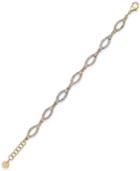 Charter Club Tri-tone Pave Link Bracelet, Only At Macy's