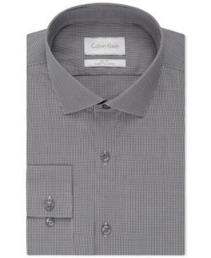 Calvin Klein Platinum Slim-fit Mocha Chino Check Dress Shirt