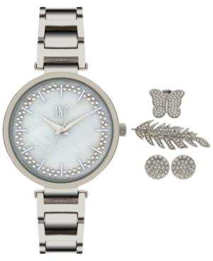 Inc International Concepts Women's April Silver-tone Bracelet Watch And Accessory Set 34mm, Only At Macy's