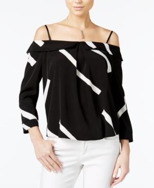 Bar Iii Printed Off-the-shoulder Top, Only At Macy's