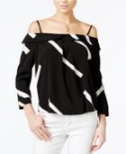 Bar Iii Printed Off-the-shoulder Top, Only At Macy's