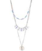 Kenneth Cole Silver-tone Crystal Disc Pendant Necklace