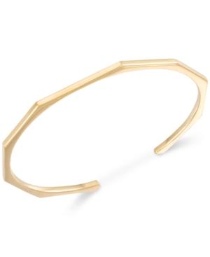 Sis By Simone I. Smith C-shape Cuff Bangle Bracelet In 14k Gold Over Sterling Silver