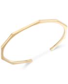Sis By Simone I. Smith C-shape Cuff Bangle Bracelet In 14k Gold Over Sterling Silver